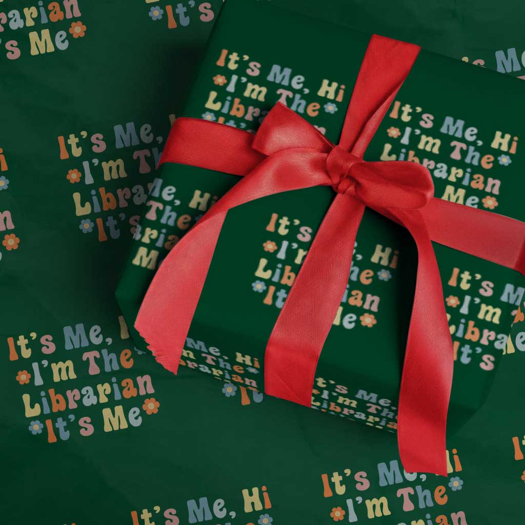It's Me Hi I'm The Librarian Summer Reading Wrapping Paper Roll Funny Back to School