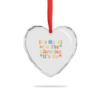It's Me Hi I'm The Librarian Summer Reading Heart Crystal Glass Ornament Funny Back to School