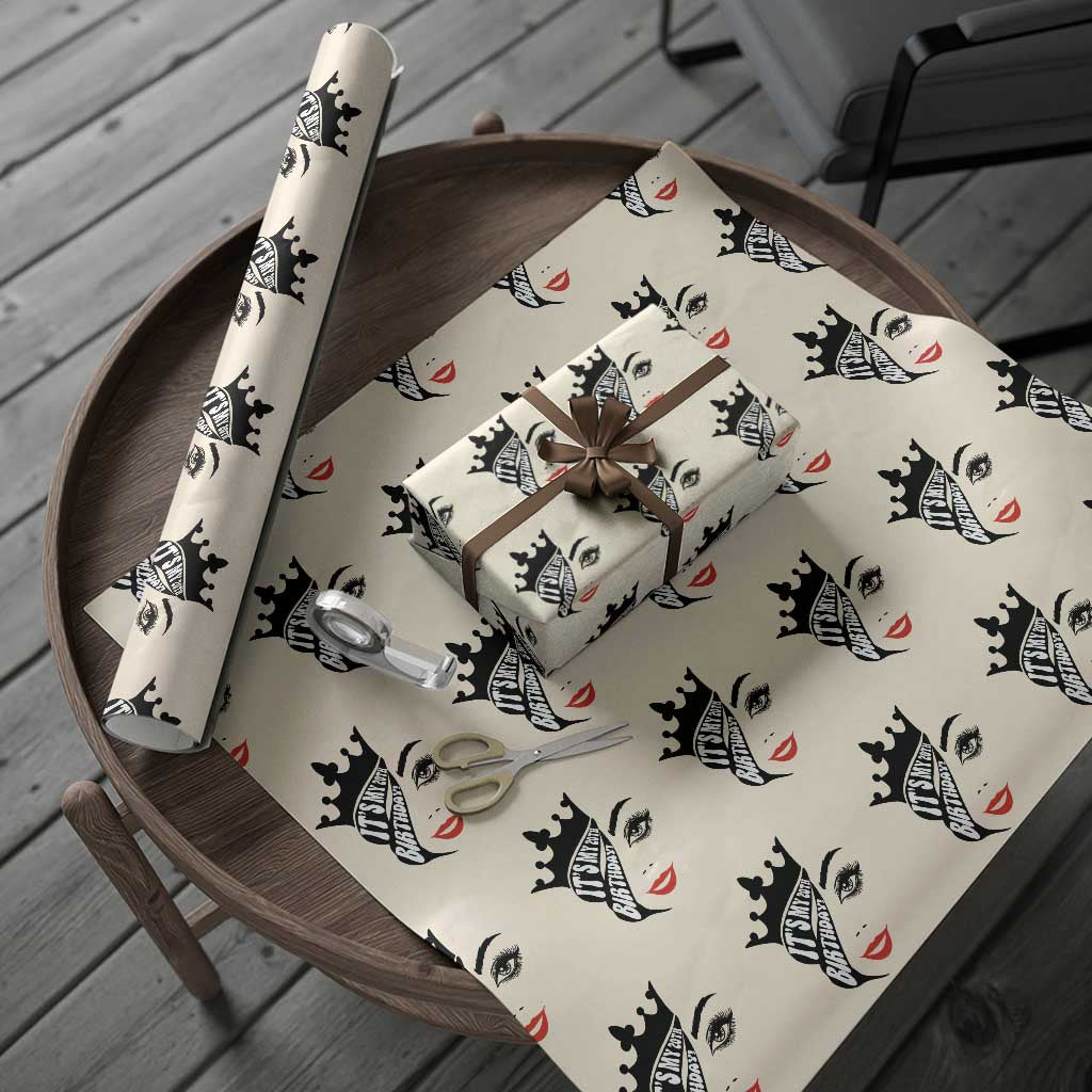 Its My 20th Birthday Wrapping Paper Roll Birthday Queen Crown Gift For Women