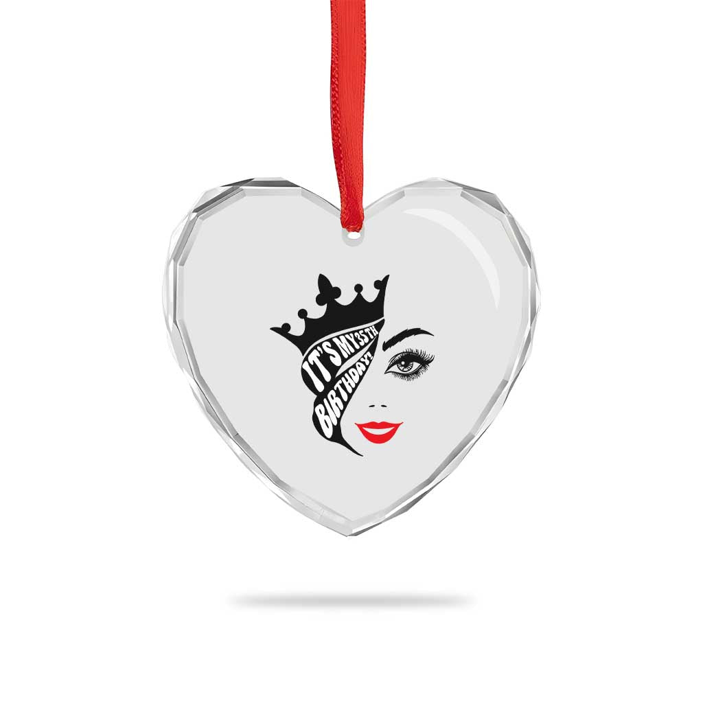 Its My 35th Birthday Heart Crystal Glass Ornament Birthday Queen Crown Gift For Women