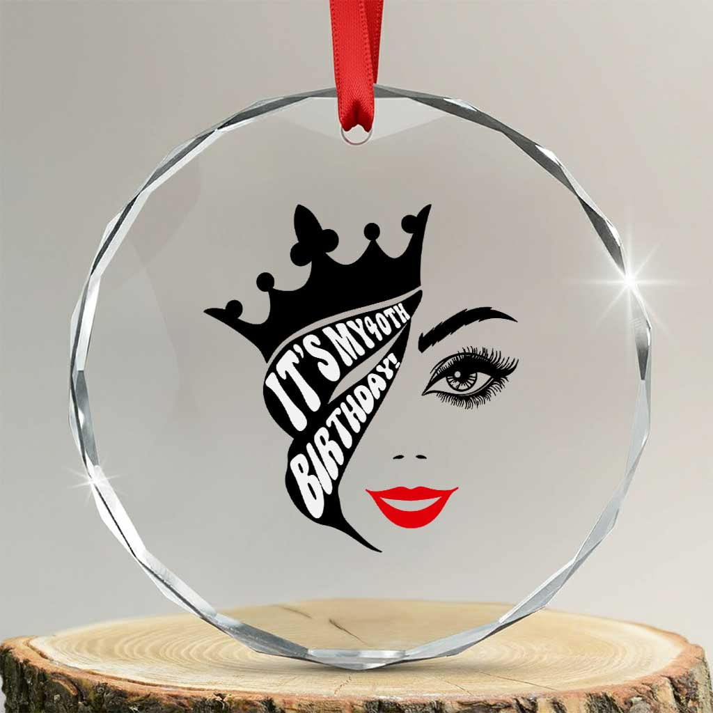Its My 40th Birthday Crystal Glass Ornament Birthday Queen Crown Gift For Women