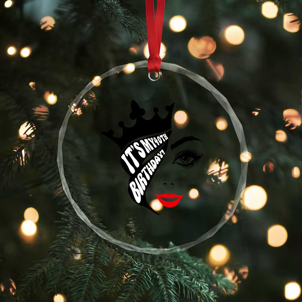 Its My 40th Birthday Crystal Glass Ornament Birthday Queen Crown Gift For Women