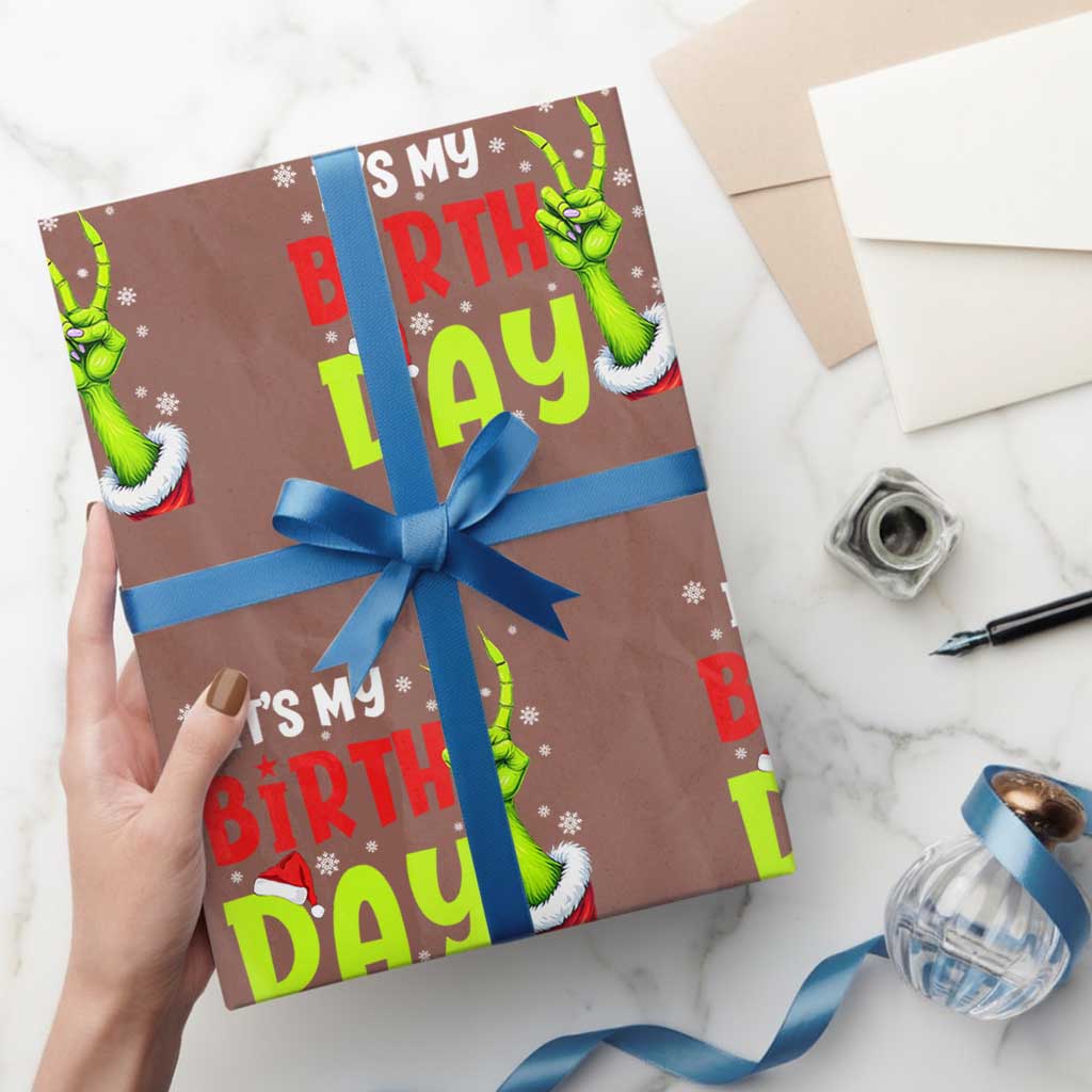 It's My Birthday Christmas Wrapping Paper Roll Funny Bday Xmas - Wonder Print Shop