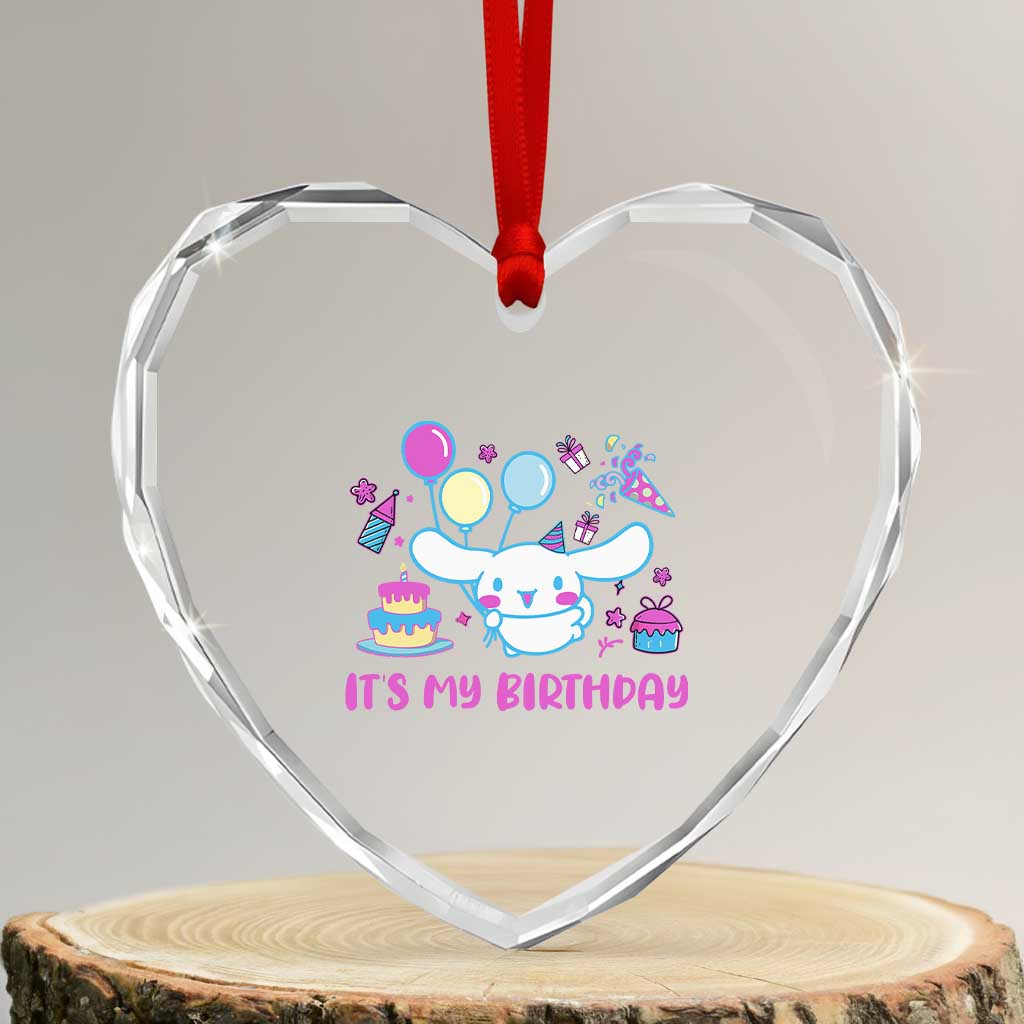 Its My Birthday Heart Crystal Glass Ornament Girl Party Funny Bday Family Party