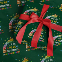 It's Ok To Be Different Autism Awareness Wrapping Paper Roll Rainbow Giraffe Puzzle