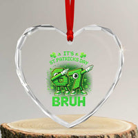 Its St Patricks Day 67 Bruh Heart Crystal Glass Ornament Funny Shamrock Six Seven 6 7 Meme Gen Alpha