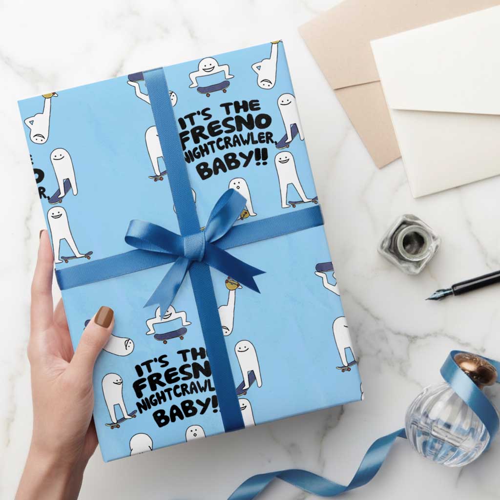 Its The Fresno Nightcrawler Baby Wrapping Paper Roll Funny Cryptid Skate Style Gift - Wonder Print Shop
