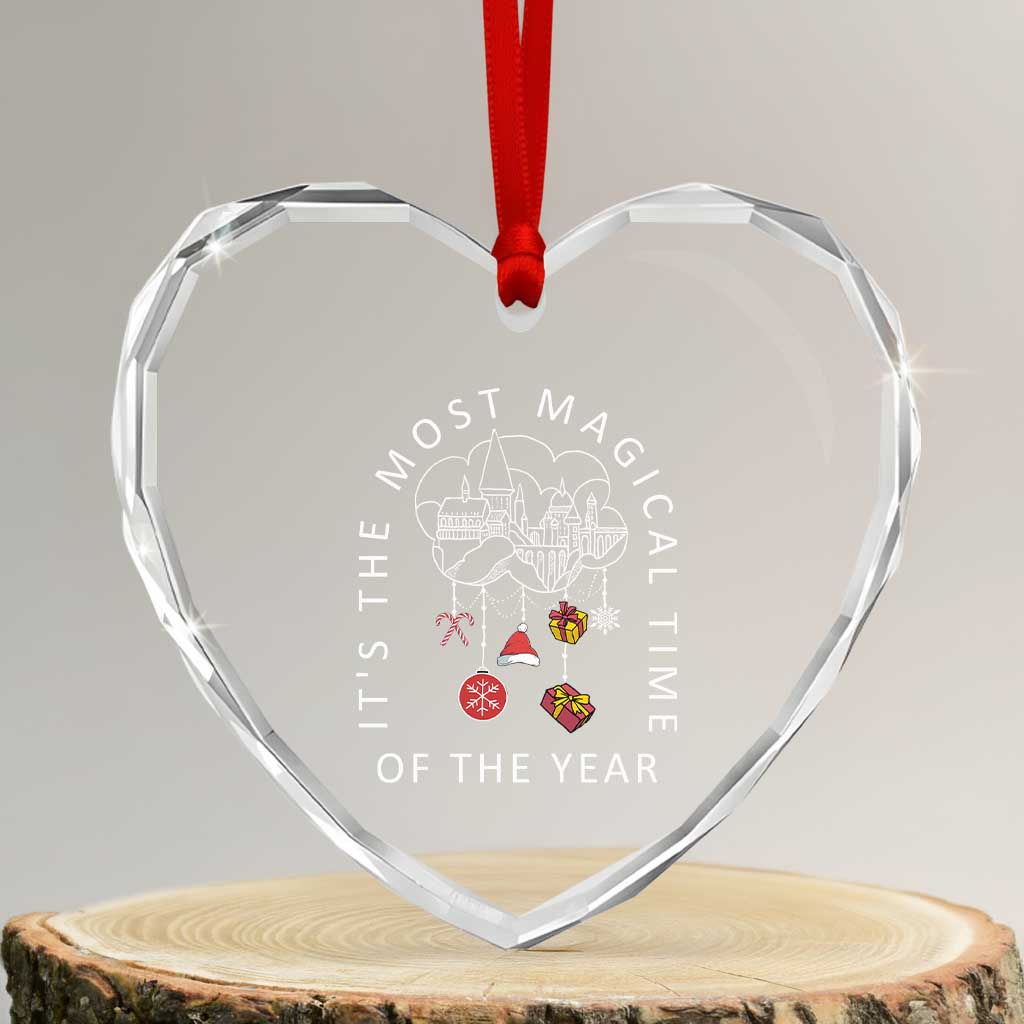 It's The Most Magical Time Of The Year Dream Castle Heart Crystal Glass Ornament - Wonder Print Shop