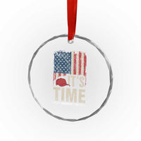 It's Time The 25th Amendment Crystal Glass Ornament Article II Red Hat Distressed American Flag Graphic