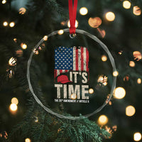 It's Time The 25th Amendment Crystal Glass Ornament Article II Red Hat Distressed American Flag Graphic