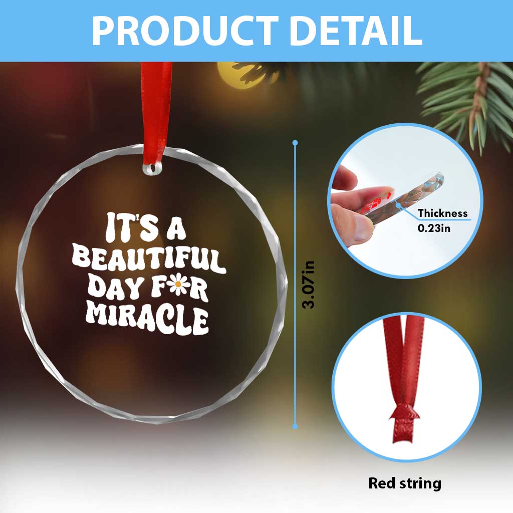 IVF Miracle Crystal Glass Ornament Transfer Day Infertility Support Gift - Wonder Print Shop