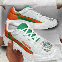 Ivory Coast 2026 Football Chunky Sneakers Les Elephants African Pattern Curve Stylized - Wonder Print Shop