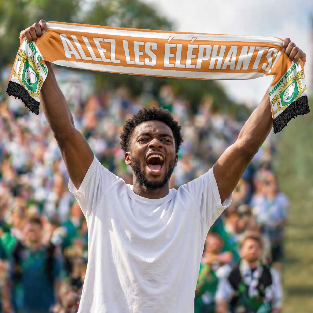 Ivory Coast 2026 Football Personalized Soccer Scarf Allez Les Elephants