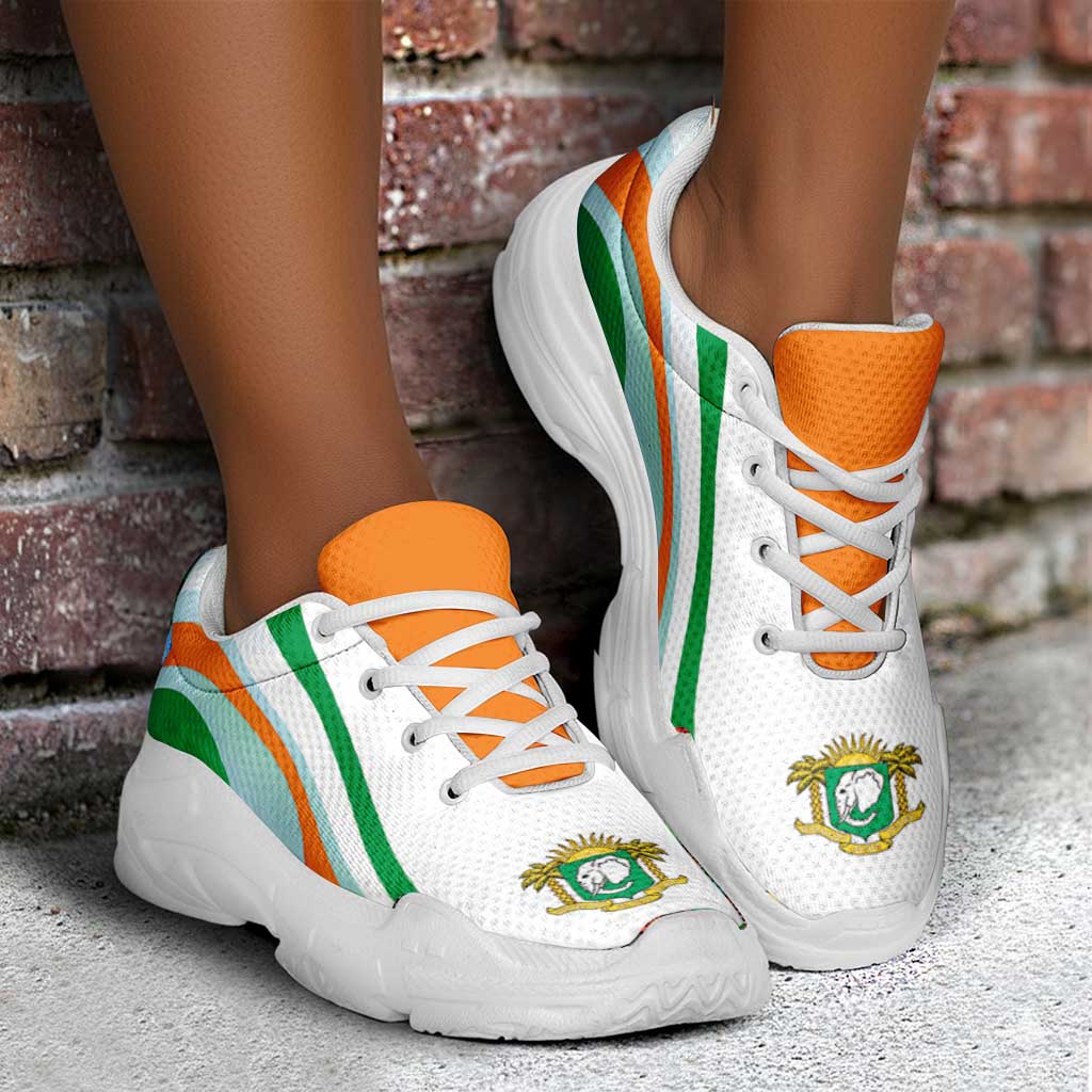 Ivory Coast Football Chunky Sneakers Flag-Inspired Curve Style