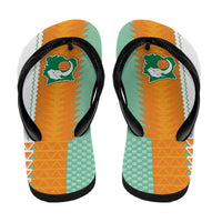 Ivory Coast Football Flip Flops Côte d'Ivoire-Tribal Sporty Style - Wonder Print Shop