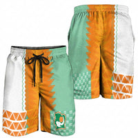 Ivory Coast Football Shorts for Men Côte d'Ivoire-Tribal Sporty Style - Wonder Print Shop