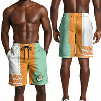Ivory Coast Football Shorts for Men Côte d'Ivoire-Tribal Sporty Style - Wonder Print Shop