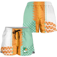 Ivory Coast Football Shorts for Women Côte d'Ivoire-Tribal Sporty Style - Wonder Print Shop