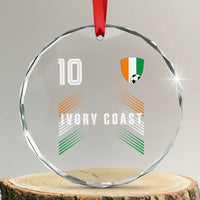 Ivory Coast Soccer Sports Graphic Number 10 Jersey Style Crystal Glass Ornament Proud Ivorian Cote d'Ivoire Football Fans Game Day Pride