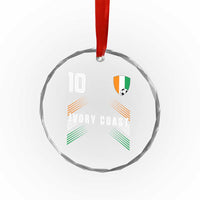 Ivory Coast Soccer Sports Graphic Number 10 Jersey Style Crystal Glass Ornament Proud Ivorian Cote d'Ivoire Football Fans Game Day Pride