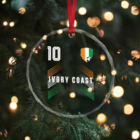 Ivory Coast Soccer Sports Graphic Number 10 Jersey Style Crystal Glass Ornament Proud Ivorian Cote d'Ivoire Football Fans Game Day Pride