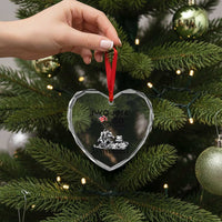 Iwo Jima WWII Veteran Heart Crystal Glass Ornament 80th Anniversary 4th of July US Flag - Wonder Print Shop