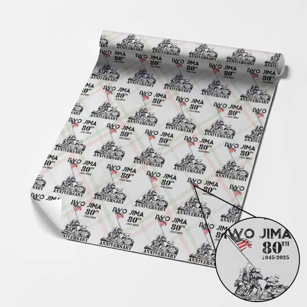 Iwo Jima WWII Veteran Wrapping Paper Roll 80th Anniversary 4th of July US Flag - Wonder Print Shop
