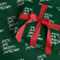 Jack Jim Johnny Jameson St Patricks Day Whiskey Shamrock Wrapping Paper Roll