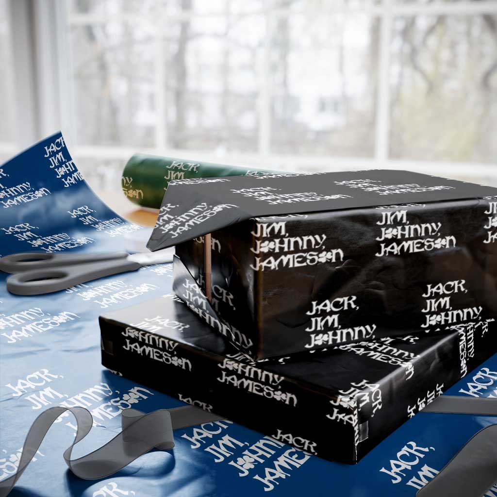 Jack Jim Johnny Jameson St Patricks Day Whiskey Shamrock Wrapping Paper Roll