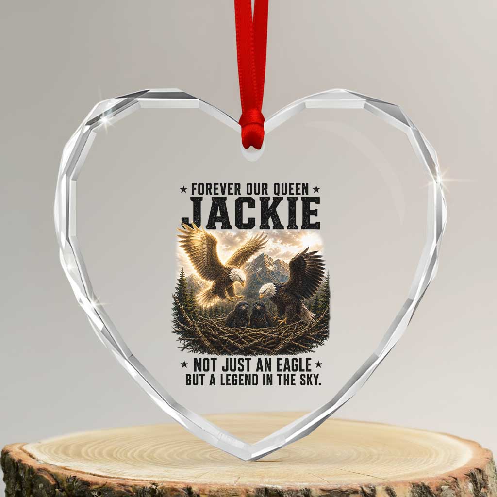 Jackie Bald Eagle Heart Crystal Glass Ornament Forever Our Queen Not Just An Eagle But A Legend In The Sky