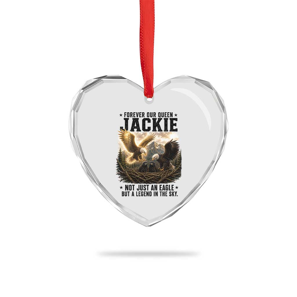 Jackie Bald Eagle Heart Crystal Glass Ornament Forever Our Queen Not Just An Eagle But A Legend In The Sky