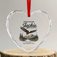 Jackie Bald Eagle Memorial Tribute Heart Crystal Glass Ornament Forever Flying High Big Bear California 2012 2026