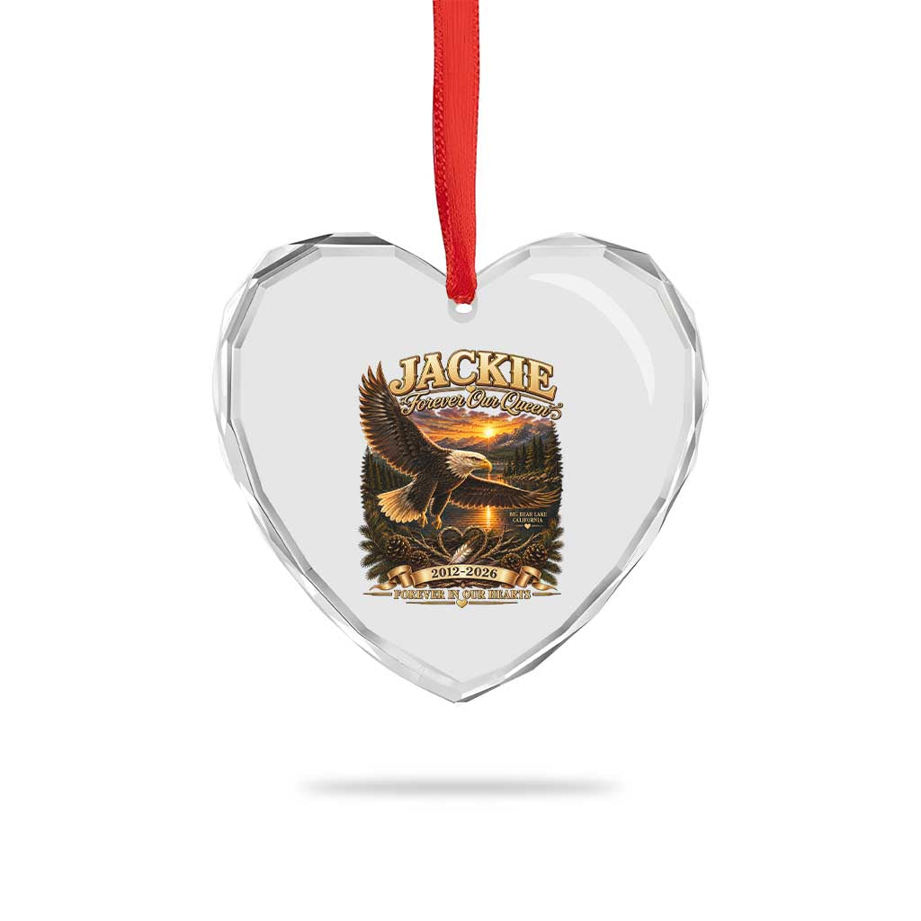 Jackie The Eagle Big Bear Lake California Heart Crystal Glass Ornament Forever Our Queen And In Our Hearts Wildlife Supports