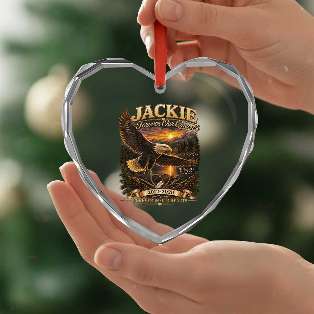 Jackie The Eagle Big Bear Lake California Heart Crystal Glass Ornament Forever Our Queen And In Our Hearts Wildlife Supports