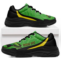 Jamaica 2026 Football Chunky Sneakers Reggae Boyz Grunge Curve Stylized - Wonder Print Shop