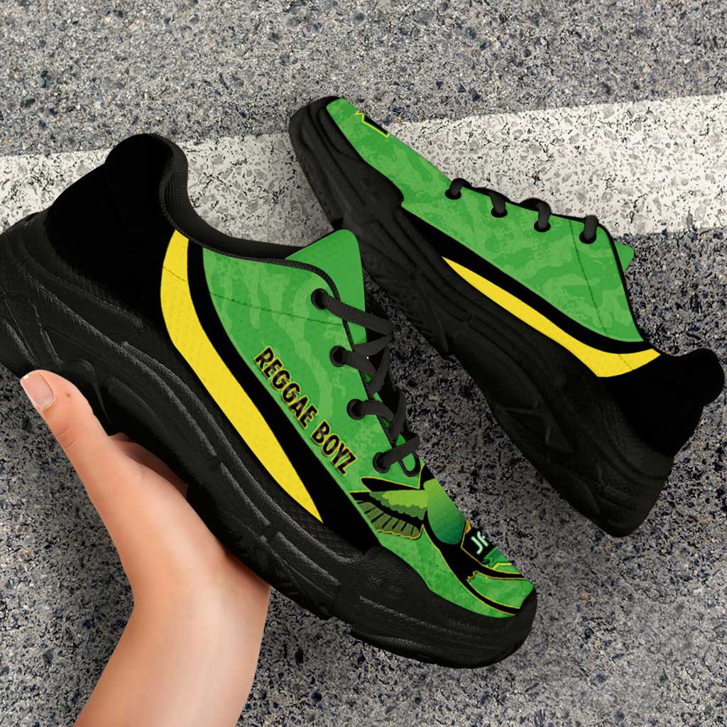Jamaica 2026 Football Chunky Sneakers Reggae Boyz Grunge Curve Stylized - Wonder Print Shop