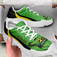 Jamaica 2026 Football Chunky Sneakers Reggae Boyz Grunge Curve Stylized - Wonder Print Shop
