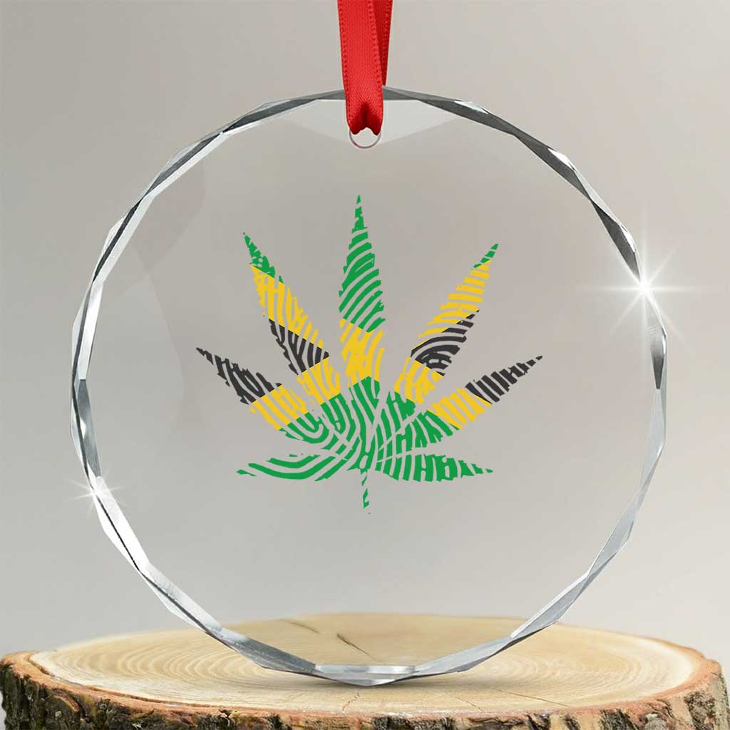 Jamaica Flag Cannabis Crystal Glass Ornament Funny Stoner Weed Lovers Marijuana 420 - Wonder Print Shop