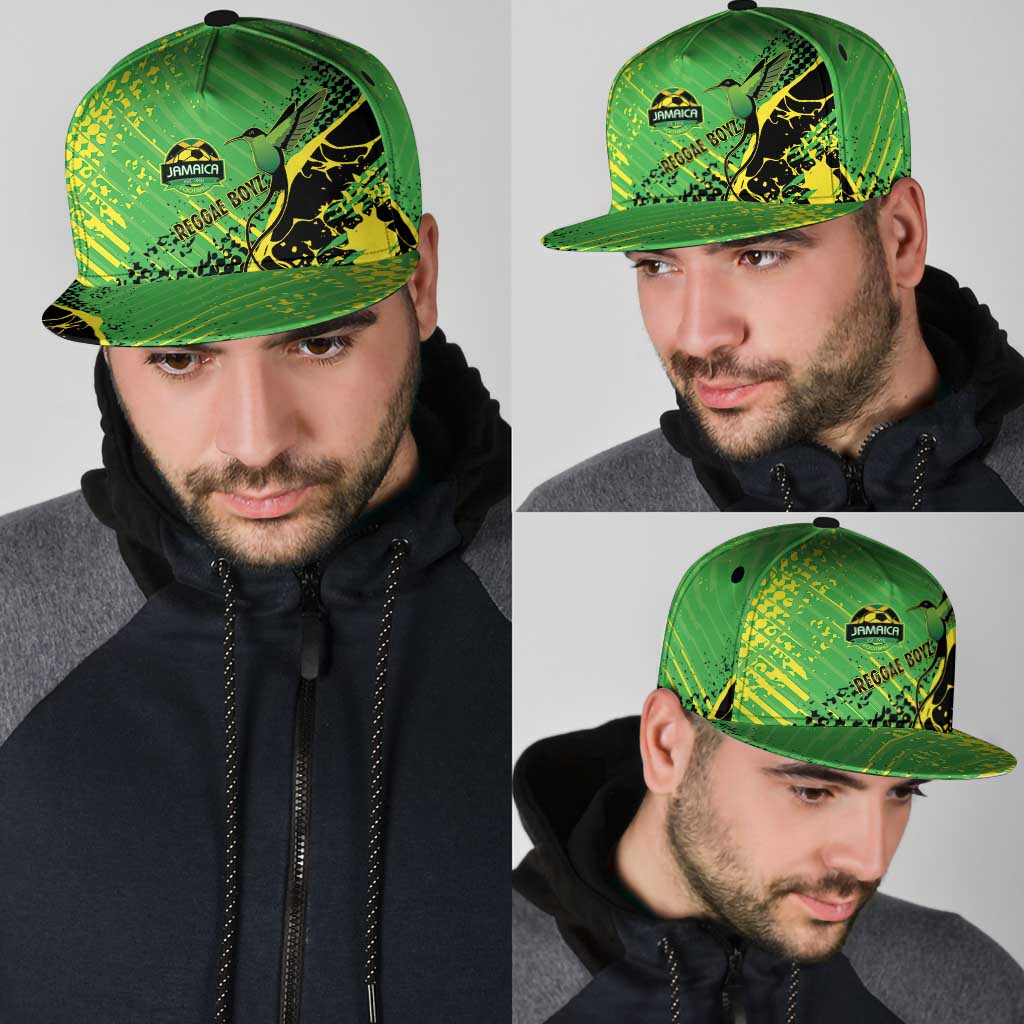 Jamaica Football Snapback Cap Come On Reggae Boyz Red-billed streamertail - Wonder Print Shop