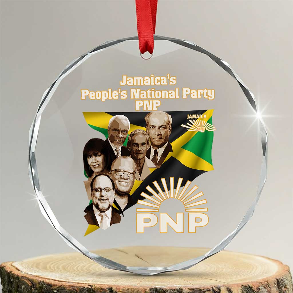 Jamaica People's National Party PNP Supporter Crystal Glass Ornament Patriotic Political Leaders Tribute Jamaican Flag - Wonder Print Shop