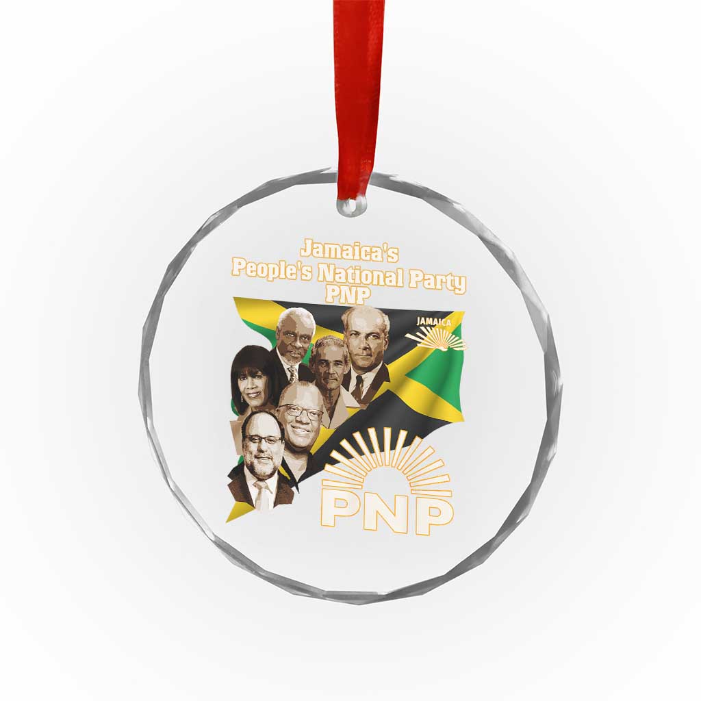 Jamaica People's National Party PNP Supporter Crystal Glass Ornament Patriotic Political Leaders Tribute Jamaican Flag - Wonder Print Shop