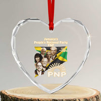 Jamaica People's National Party PNP Supporter Heart Crystal Glass Ornament Patriotic Political Leaders Tribute Jamaican Flag - Wonder Print Shop