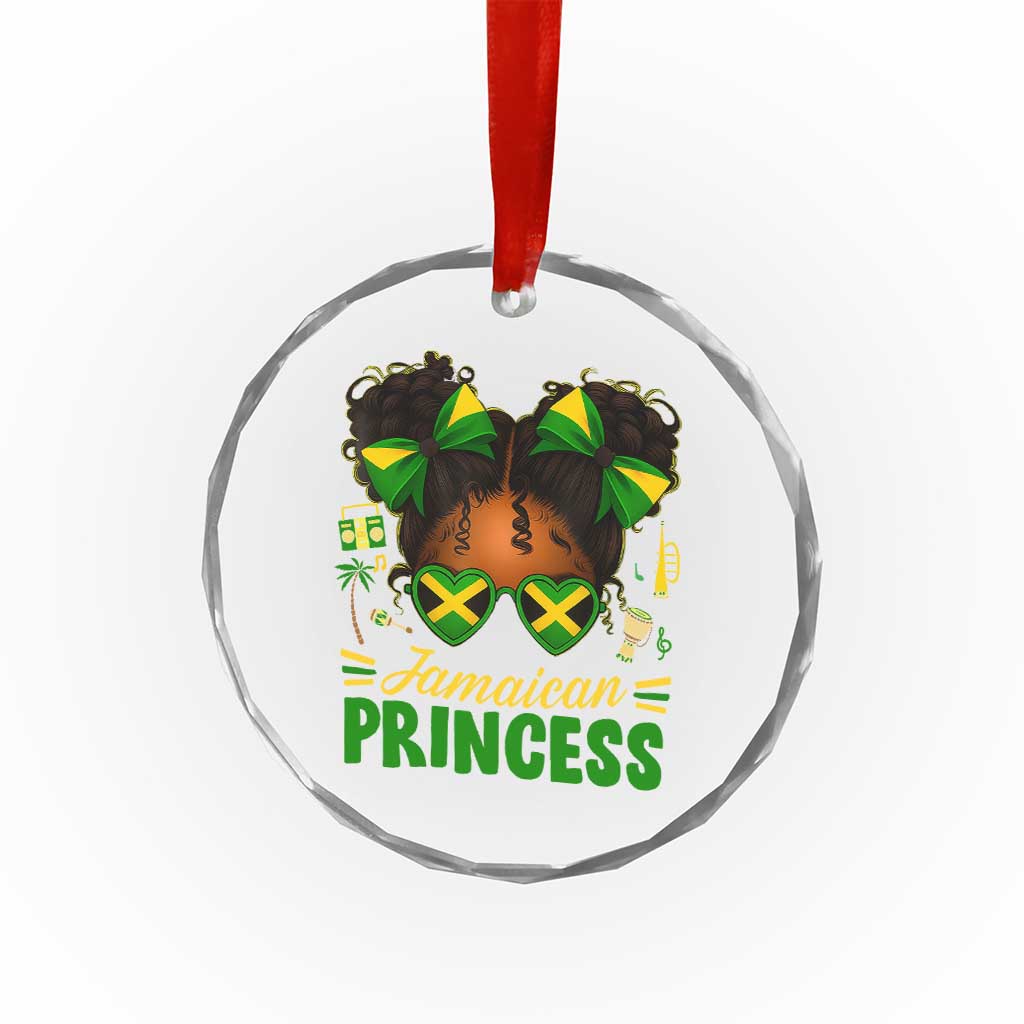 Jamaica Princess Crystal Glass Ornament Proud Jamaican Afro Black Girls Jamaica Flag Pride - Wonder Print Shop