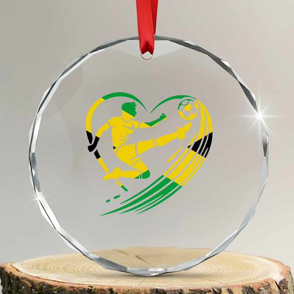 Jamaica Soccer Crystal Glass Ornament Jamaican Flag Reggae Football Caribbean Pride - Wonder Print Shop