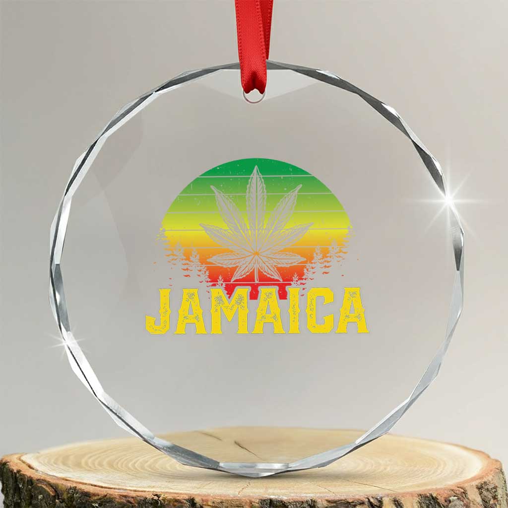 Jamaica Stoner Crystal Glass Ornament Rasta Sunset Cannabis Marijuana Weed Lovers 420 - Wonder Print Shop