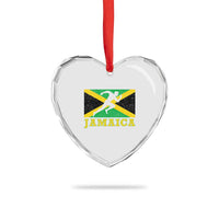 Jamaican Flag Track And Field Heart Crystal Glass Ornament Retro Vintage Jamaica Runner Track Team - Wonder Print Shop