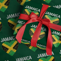 Jamaican Heart Flag Wrapping Paper Roll Patriotic Jamaica Girls Proud Jamaican Roots - Wonder Print Shop