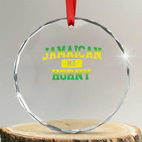 Jamaican Me Horny Crystal Glass Ornament Funny Caribbean Party - Wonder Print Shop