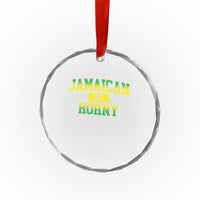 Jamaican Me Horny Crystal Glass Ornament Funny Caribbean Party - Wonder Print Shop