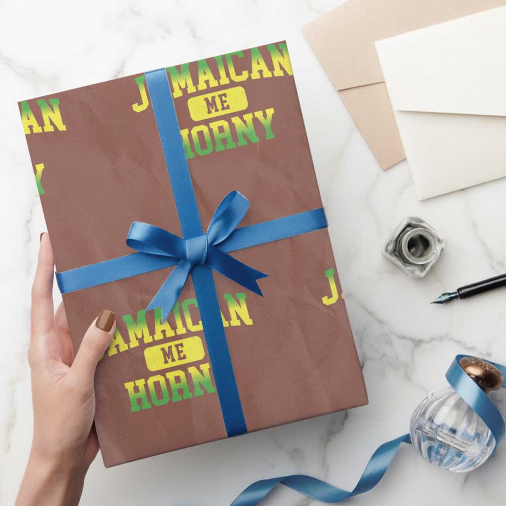 Jamaican Me Horny Wrapping Paper Roll Funny Caribbean Party - Wonder Print Shop
